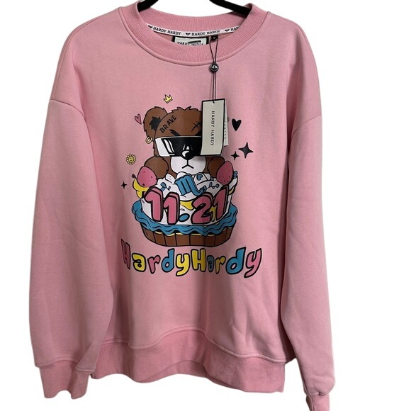 Hardy Hardy Pink Scorpio Birthday Bear Sweatshirt - Nwt - Size M
